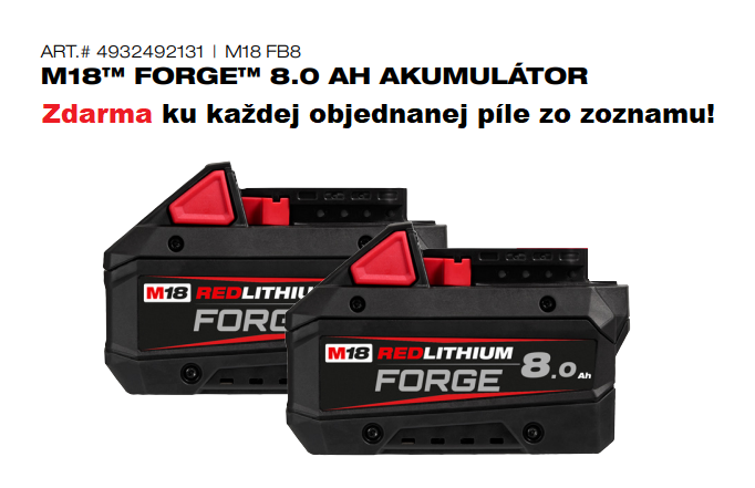 Milwaukee batéria M18 FB8 8 Ah FORGE